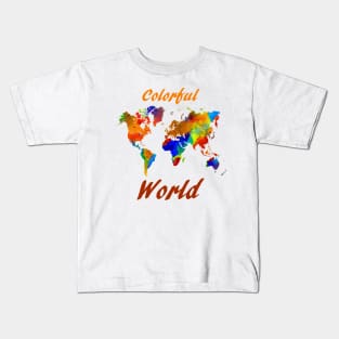 Design 33 colorful worldmap Kids T-Shirt